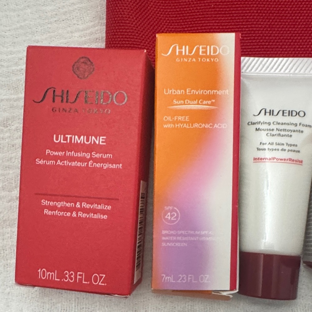 Shiseido Skincare Collection with Red and White Accents - Picture 2 of 5